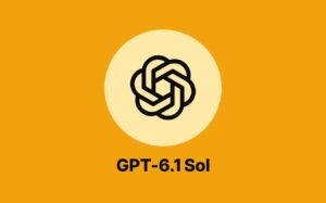 The OpenAI logo in black on a pale disc over an amber background, with the name GPT-6.1 Sol below it